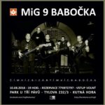 Pozvánka na koncert: MiG 9 BABOČKA vystoupí 10. srpna od 19 hodin v parku U Tří pávů v Kutné Hoře
