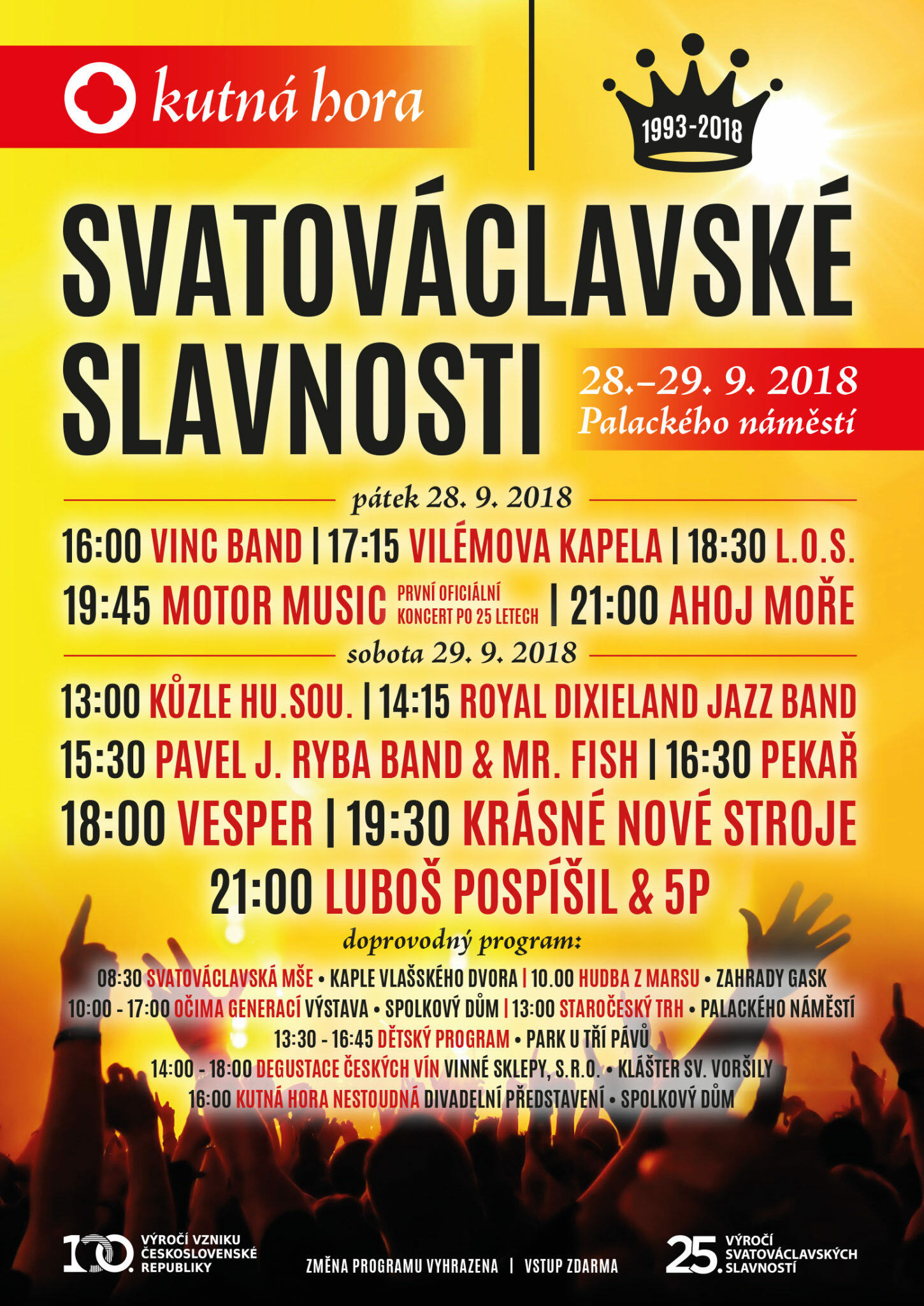 Svatováclavské slavnosti v Kutné Hoře nabídnou od 28. do 29. září bohatý program nejen na Palackého náměstí