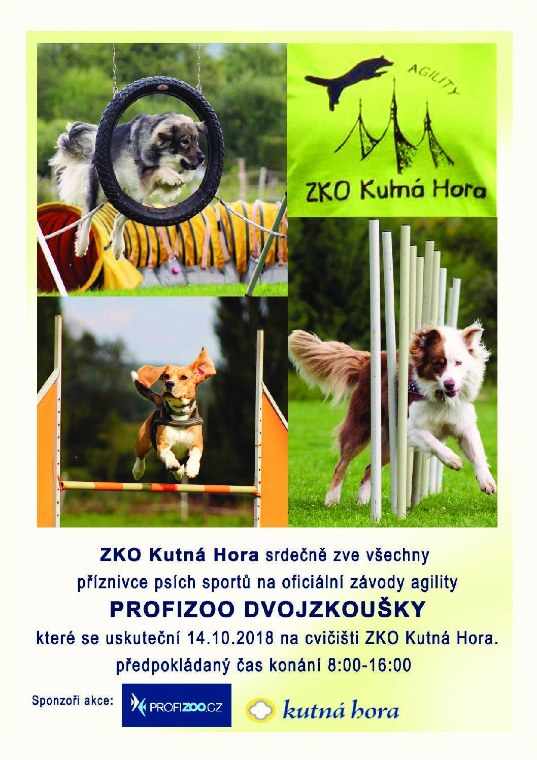 Pozvánka: ZKO Kutná Hora pořádá 14. 10. oficiální závody agility