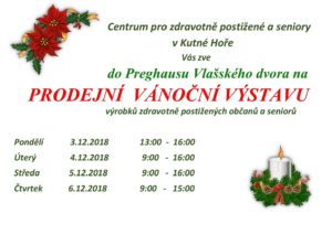 Centrum pro zdravotně postižené a seniory v prosinci: výstava v preghausu, tvořivá dopoledne i vánočně silvestrovská kavárnička