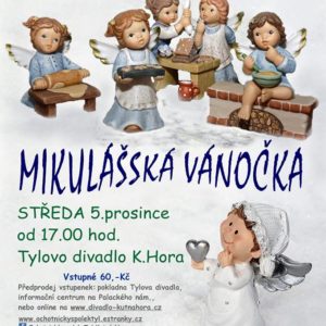 Pozvánka: MIKULÁŠSKÁ VÁNOČKA – tradiční mikulášská pohádka s nadílkou 5. 12. od 17 hod. v Tylově divadle