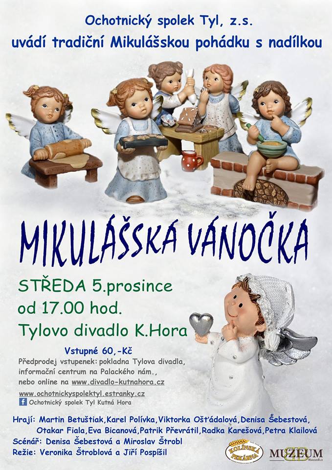 Pozvánka: MIKULÁŠSKÁ VÁNOČKA – tradiční mikulášská pohádka s nadílkou 5. 12. od 17 hod. v Tylově divadle