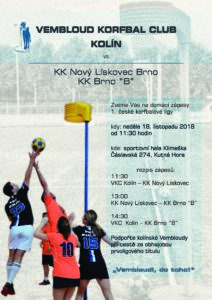 Vembloud korfbal Club Kolín bude 18. listopadu obhajovat prvoligový titul ve sportovní hale Klimeška v Kutné Hoře
