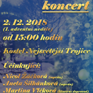 Pozvánka: Adventní koncert se uskuteční v neděli 2. prosince od 15 hodin v kostele Nejsvětější Trojice