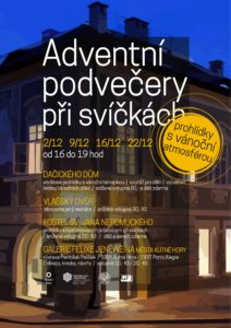 Adventní podvečery při svíčkách nabídnou prohlídky s vánoční atmosférou