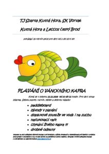 19. ročník Plavání o vánočního kapra pro děti se v kutnohorském bazénu koná 22. prosince