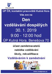 Den vzdělávání dospělých se uskuteční 30. ledna v V Kutné Hoře
