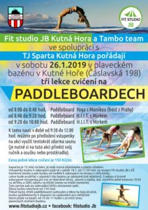 Cvičení na paddleboardech se uskuteční v kutnohorském plaveckém bazénu v sobotu 26. ledna
