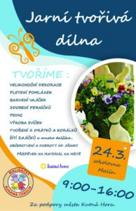 Jarní tvořivou dílnu pořádají Malíňačky 24. března od 9 do 16 hodin v malínské sokolovně