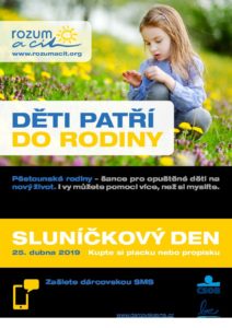 Sluníčkový den na podporu opuštěných dětí a pěstounských rodin se koná 25. dubna v Kutné Hoře