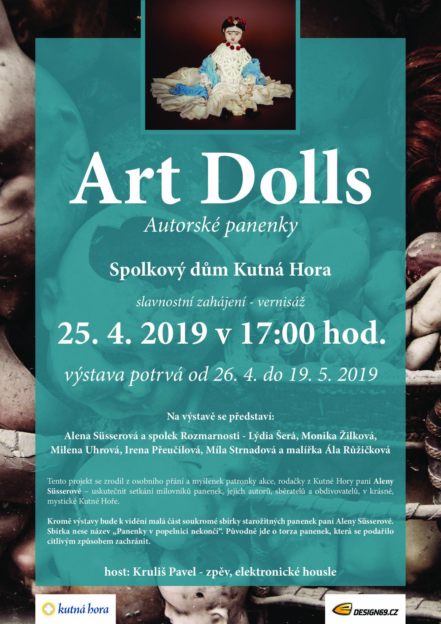 Spolkový dům v Kutné Hoře bude hostit výstavu sběratelských autorských panenek, vernisáž se uskuteční 25. dubna od 17 hodin