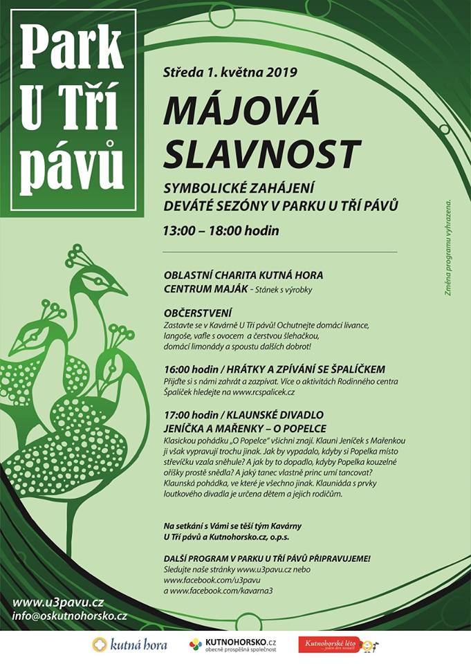 Sezonu v parku U Tří pávů v centru Kutné Hory zahájí 1. května programem pro děti