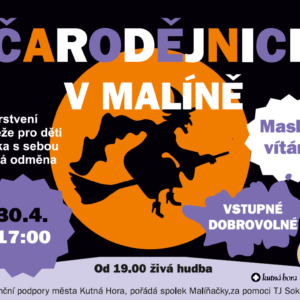 Čarodějnice se 30. dubna slétnou na plácek u sokolovny v Malíně. Nabídnou soutěže pro děti i živou hudbu