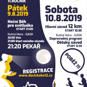 Běžecký závod Dačického 12 vstupuje do druhé dekády. Přihlášeno je již 300 závodníků. Poběží se i pro Světlušku nočním centrem města