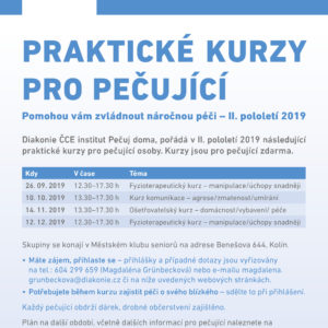 Diakonie pořádá pro pečující osoby praktické kurzy zdarma