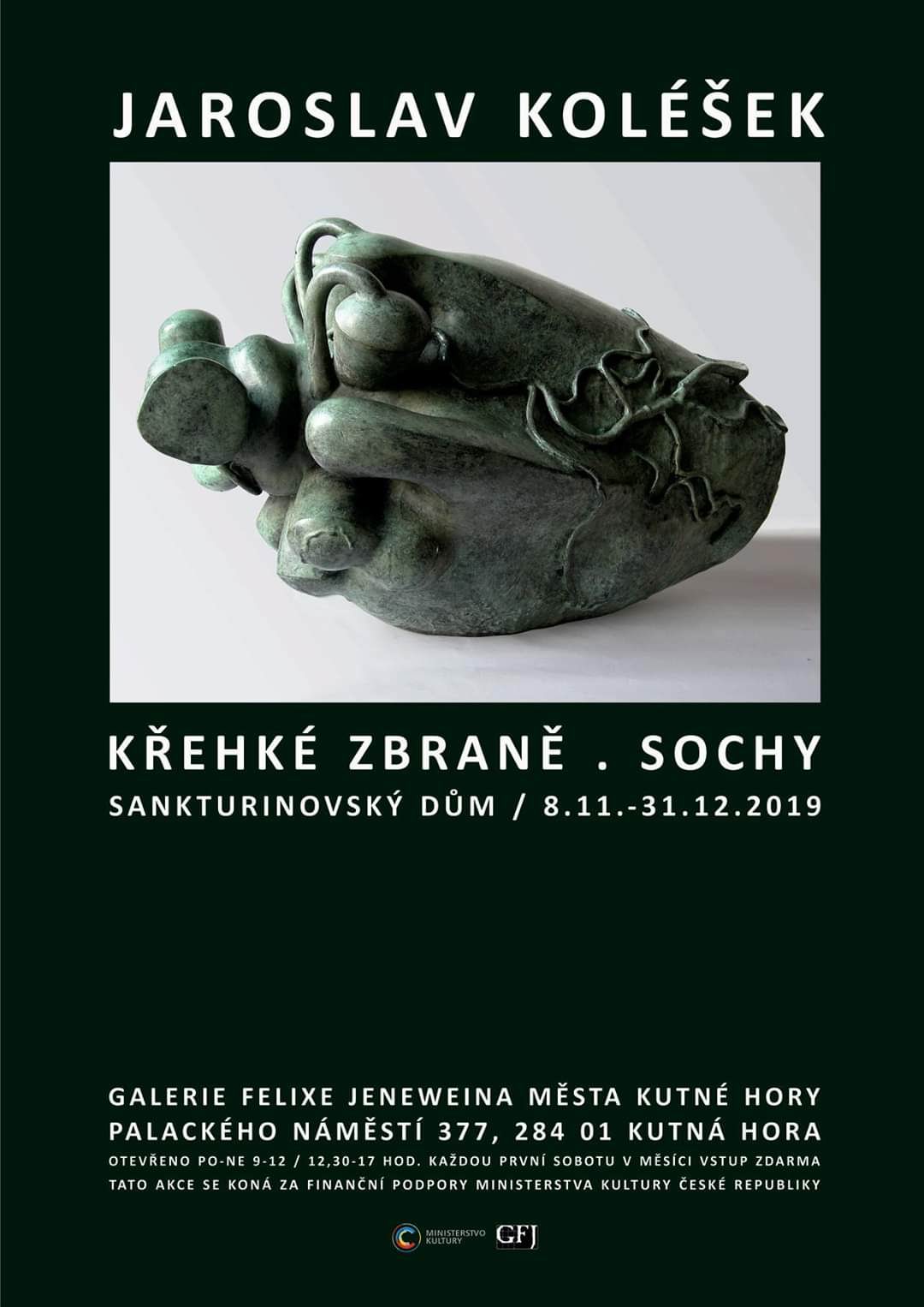 Pozvánka na vernisáž: Sochař a pedagog Jaroslav Koléšek v Galerii Felixe Jeneweina v Kutné Hoře představí „Křehké zbraně“