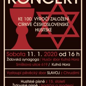 Církev československá husitská oslaví 100. výročí založení sboru v sobotu 11. ledna koncertem