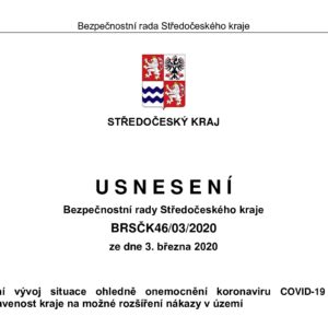 Bezpečnostní rada kraje vydala 3. 3. usnesení k připravenosti kraje na možné rozšíření koronaviru v území   