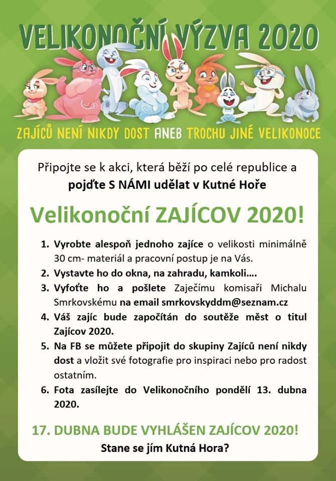 Uzávěrka velikononční soutěže Zajícov 2020 se blíží