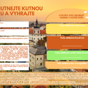 Soutěž Ochutnejte Kutnou Horu a vyhrajte startuje již zítra. Čím více vyplněných formulářů, tím větší šance na výhru