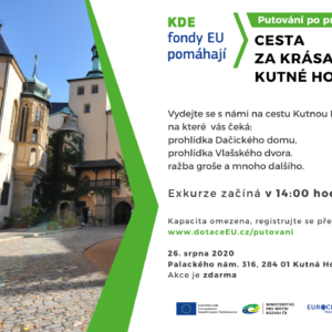 Putování po projektech: Cesta za krásami Kutné Hory se uskuteční 26. srpna, počet míst omezen, registrace nutná