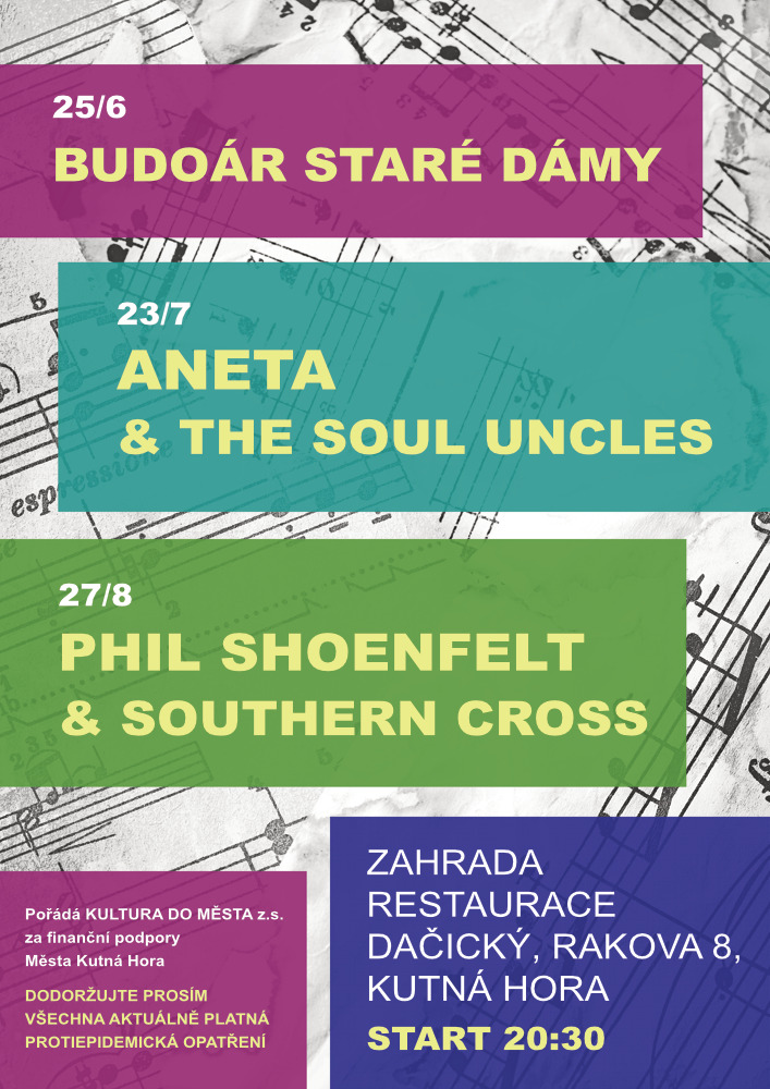 Páteční večer na zahradě restaurantu Dačický v Kutné Hoře zpříjemní hudbou brněnská kapela Budoár staré dámy