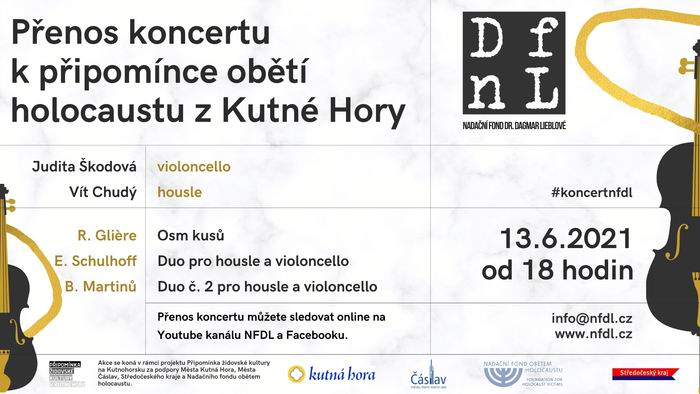 Pozvánka: Na připomínku kutnohorských obětí holocaustu zazní violoncello a housle. Koncert mladých předních interpretů bude možné sledovat online