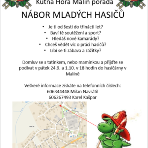 Sbor dobrovolných hasičů Kutná Hora Malín pořádá nábor mladých hasičů