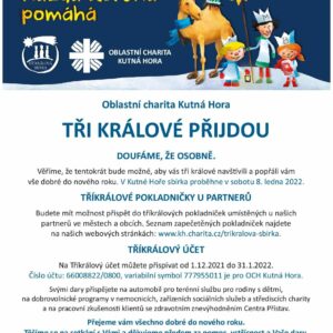 Tříkráloví koledníci vyrazí v Kutné Hoře do ulic v sobotu 8. ledna. Přispět na pomoc nemocným a potřebným je možné i účastí na Tříkrálovém koncertu v sedlecké katedrále