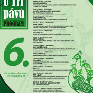 Park U Tří pávů v centru města nabídne v červnu sérii koncertů, tvořivé dílny i prostor k relaxaci
