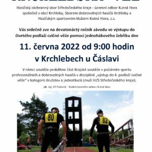 Hasiči se v Krchlebech utkají ve výstupu do čtvrtého podlaží cvičné věže