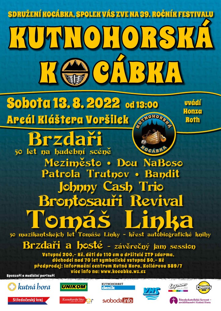 Kutnohorská kocábka vypluje v areálu Voršilek 13. srpna od 13 hodin. Letošní ročník bude ve znamení dvou výročí