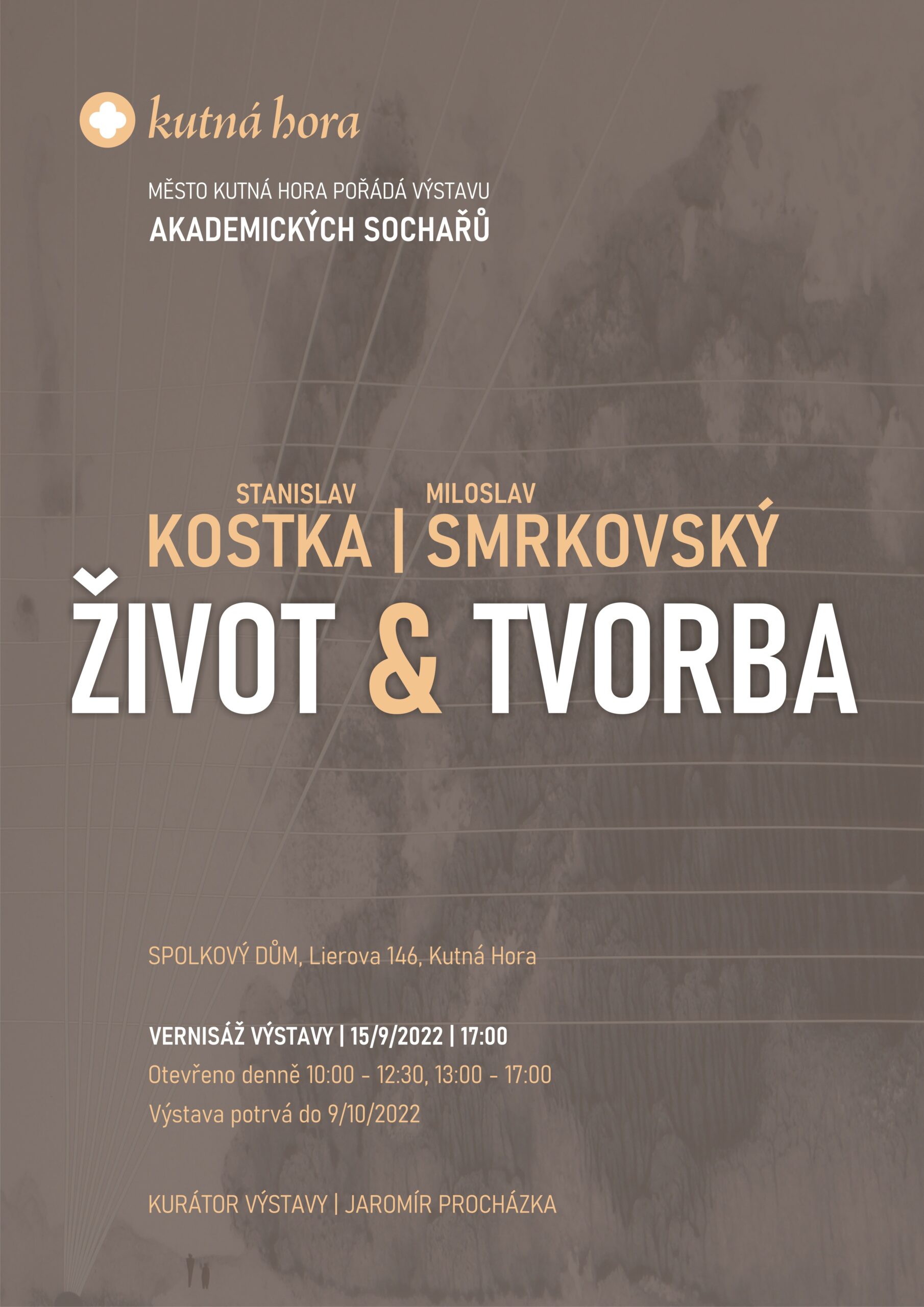 Spolkový dům bude hostit díla akademických sochařů Stanislava Kostky a Miloslava Smrkovského, vernisáž výstavy se uskuteční 15. září od 17 hodin