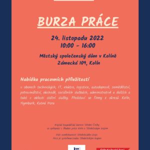 Z redakční pošty: Burza práce se uskuteční 24. listopadu od 10 do 16 hodin v Městském společenském domě v Kolíně