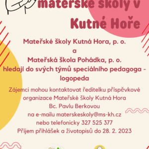 Mateřské školy Kutná Hora hledají logopeda