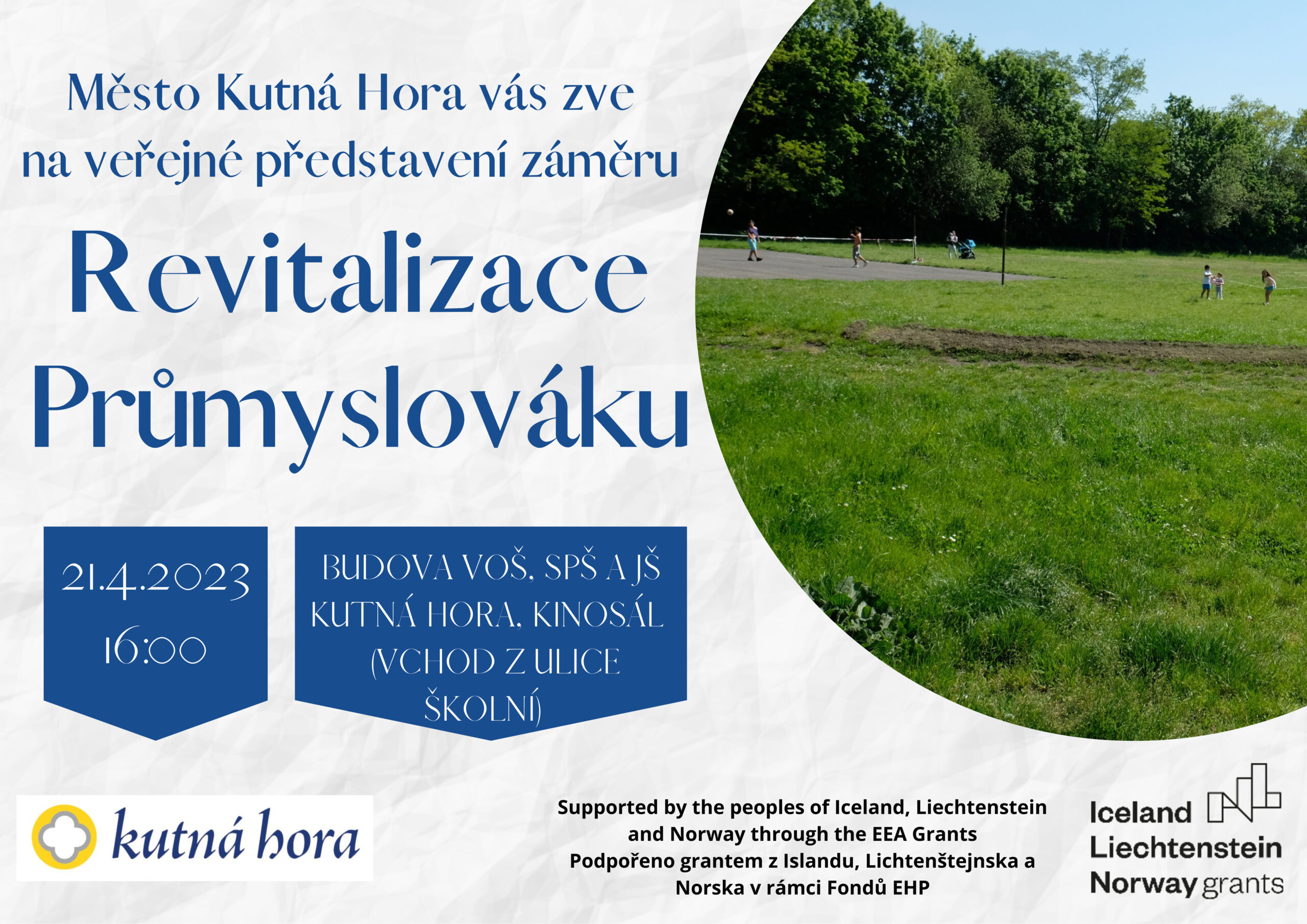 Pozvánka na setkání k představení záměru revitalizace Průmyslováku, sledovat ho bude možné i on-line