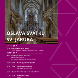 Oslava svátku sv. Jakuba nabídne o víkendu 22. a 23. července bohatý program