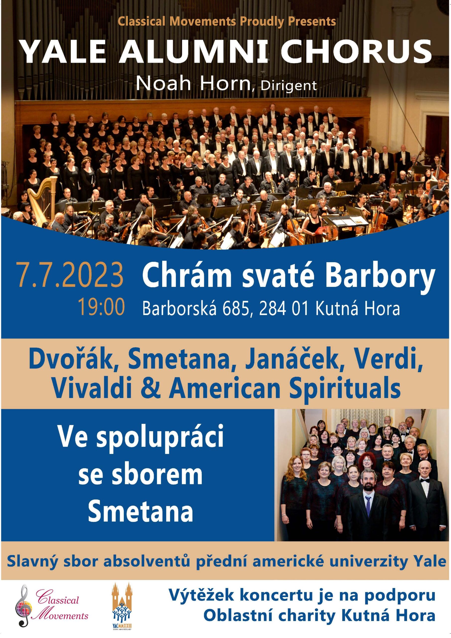 Sbor absolventů americké univerzity Yale a královéhradecký sbor Smetana uvedou v chrámu benefiční koncert pro lidi bez domova