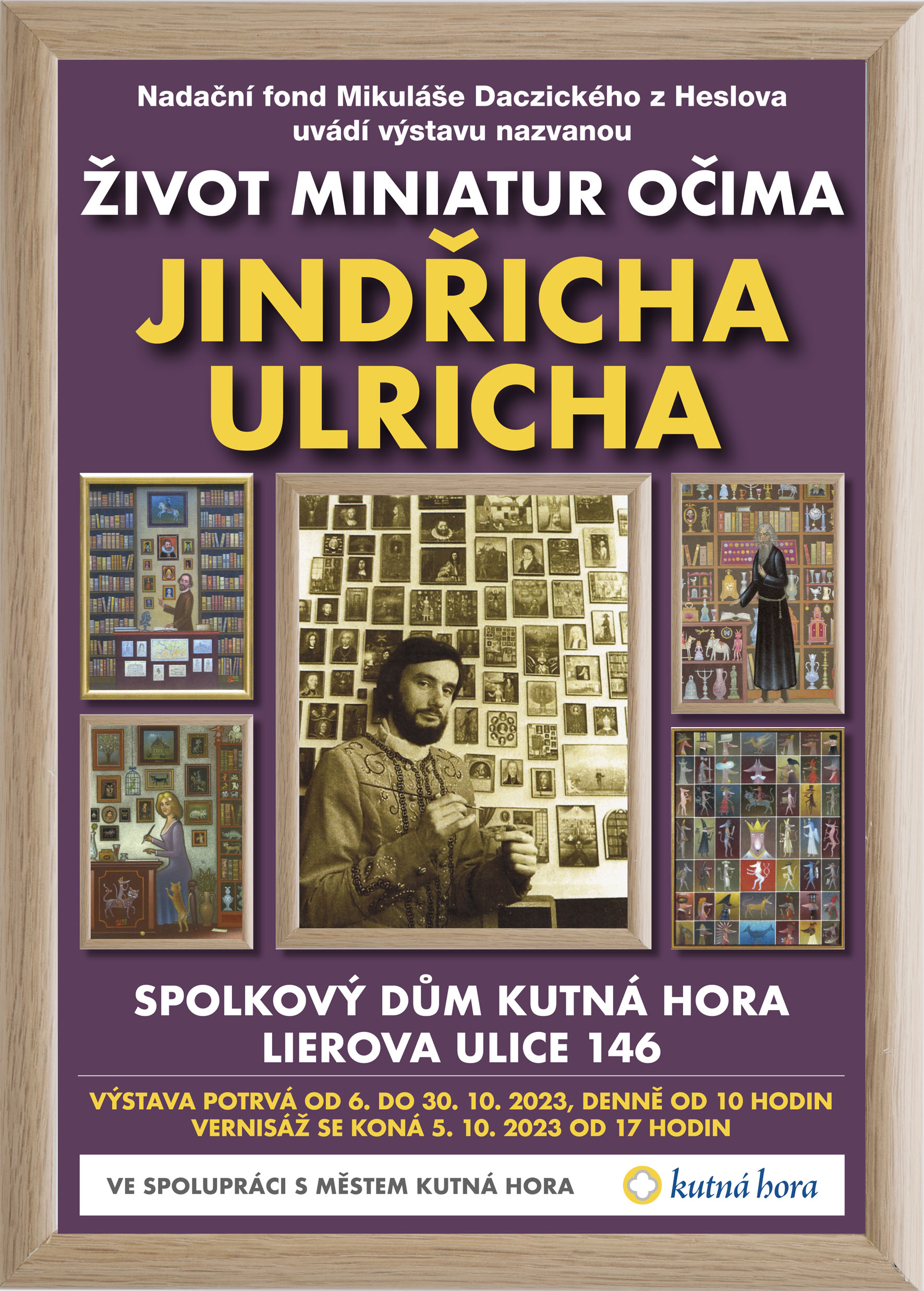 Vernisáž výstavy Život miniatur očima Jindřicha Ulricha se ve Spolkovém domě v Lierově ulici uskuteční 5. října od 17 hodin