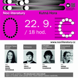 Hvězdné obsazení, literární večer a neobvyklá místa – taková bude Noc literatury 2023 v Kutné Hoře