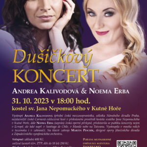 Pozvánka na koncert přední české mezzosopranistky Andrey Kalivodové a české operní pěvkyně Noemy Erby do kostela sv. Jana Nepomuckého