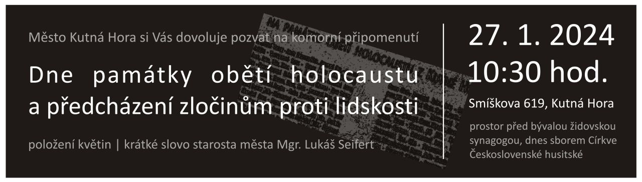 Pozvánka k uctění památky obětí holocaustu v Kutné Hoře