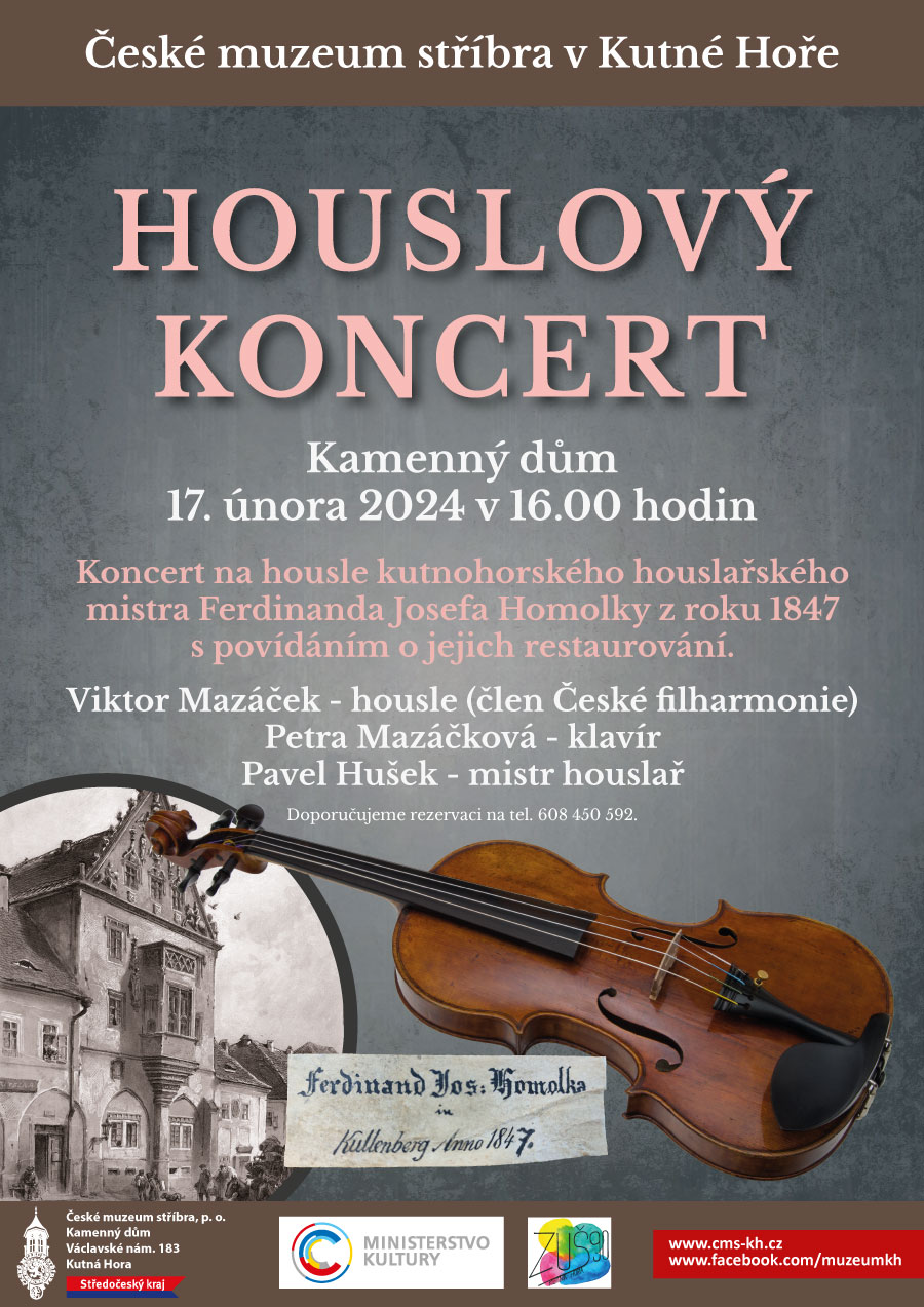 V Kamenném domě zazní houslový koncert na nástroj kutnohorského houslařského mistra z roku 1847