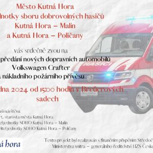 Pozvánka na slavnostní předání nových dopravních automobilu pro JSDH Malín a Poličany