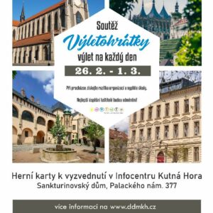 Výletohrátky – výlety Kutnu Horou na každý den od 26. 2. – 1. 3. 2024. Hra pro malé i velké. Nejlepší luštitelé budou odměněni