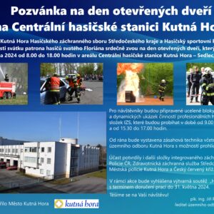 Den otevřených dveří HZS Kutná Hora se uskuteční 7. května od 8 do 18 hodin