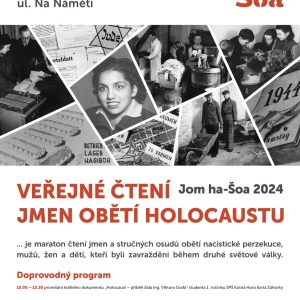 Veřejné čtení jmen obětí holocaustu – Jom ha-šoa 2024