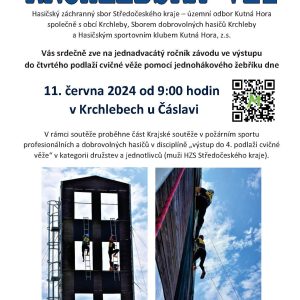 Krchlebská věž: profesionální i dobrovolní hasiči 11. června poměří síly ve výstupu do čtvrtého podlaží cvičné věže