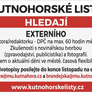 Kutnohorské listy hledají externího redaktora/redaktorku