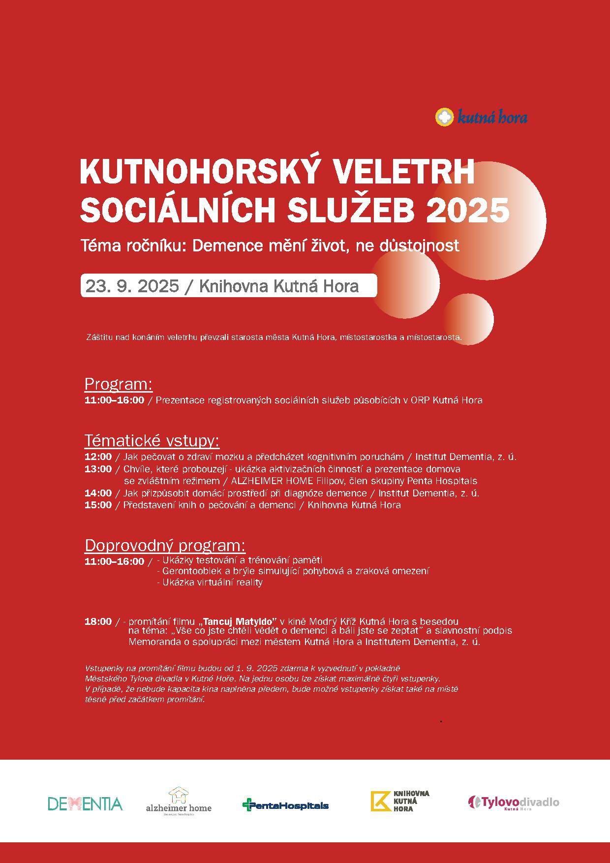 Kutná Hora otevře diskusi o demenci – první ročník nového veletrhu